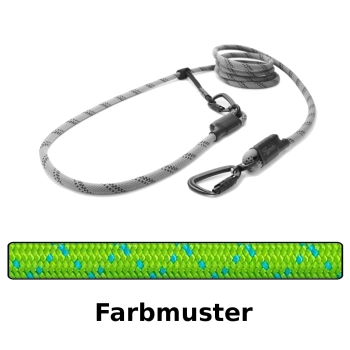 EASYLONG Hundeleine TWIST - L - 3m - grün mit blauen Strichen